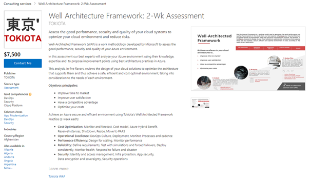 How To Create A Well Architected Offering In The Azure Marketplace Well Architected Lab And 4327